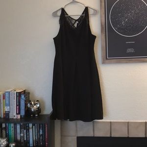 Plus Size Lace Detail Black Dress